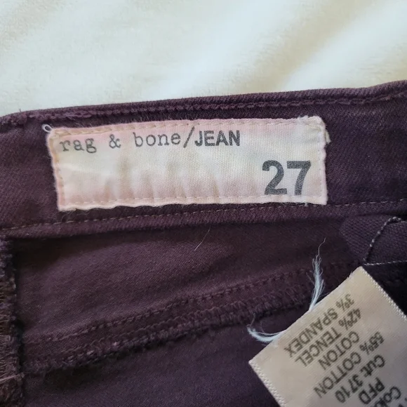 Rag & Bone eggplant purple denim pant 27 - Picture 4 of 8
